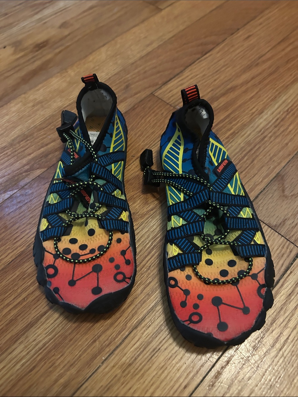 Kids Water Shoes — Orange, Yellow & Blue Active Slip-On